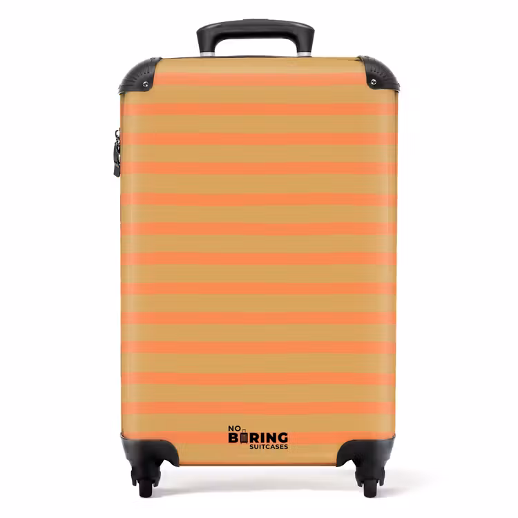 Streep patroon oranje NBS - Handbagage koffer - Kinderen Unisex middel -productfoto_recht