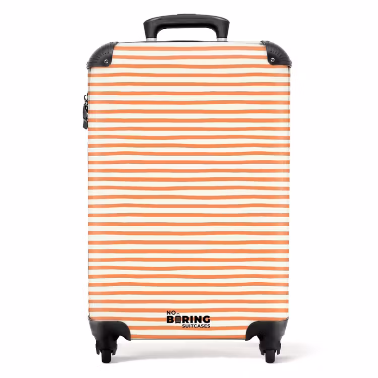 Streep patroon oranje NBS - Handbagage koffer - Kinderen Unisex middel -productfoto_recht