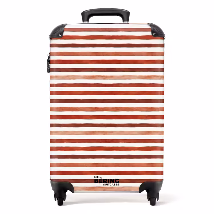 Strepen patroon rood NBS - Handbagage koffer - Volwassenen Unisex middel -productfoto_recht