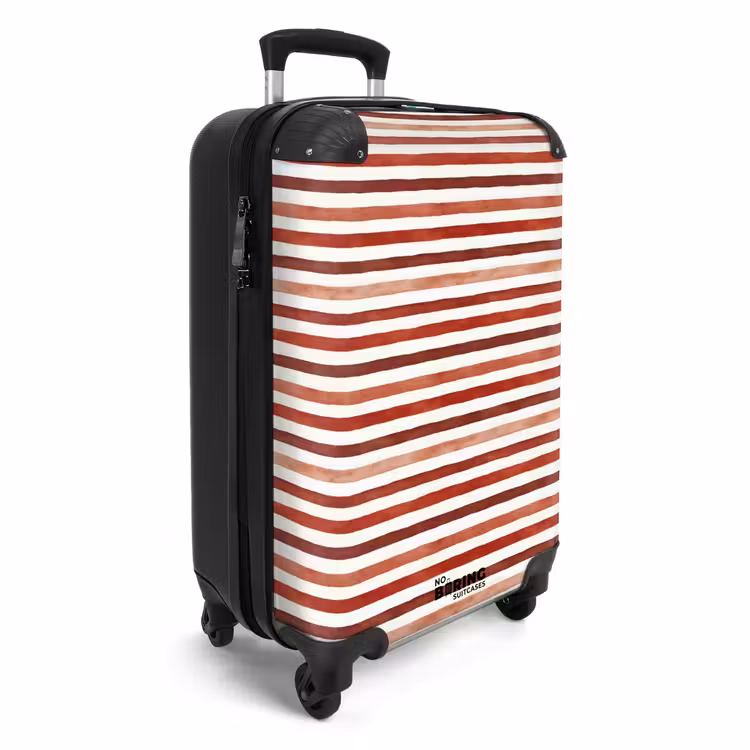 Strepen patroon rood NBS - Handbagage koffer - Volwassenen Unisex middel -productfoto_3d