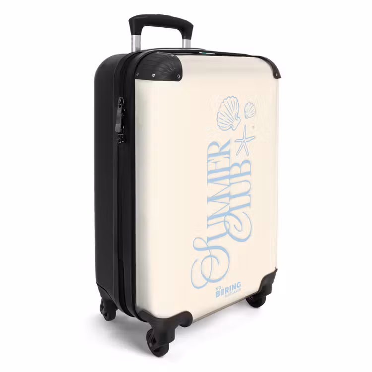 Koffer - Summer Club – Muscheln – Blau – Weiß - Summer club - Schelpjes - Blauw - Wit NBS - Handbagage koffer - Vrouwen middel