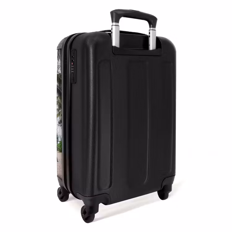 Surfboard - Palmbomen - Kleurrijk NBS - Handbagage koffer - Volwassenen Unisex middel -achterkant