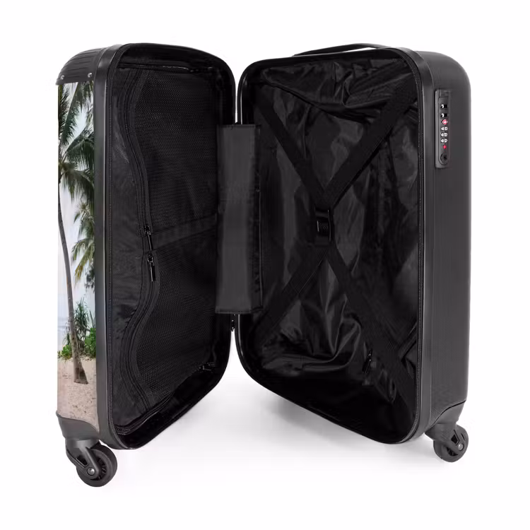 Surfboard - Palmbomen - Kleurrijk NBS - Handbagage koffer - Volwassenen Unisex middel -binnenkant
