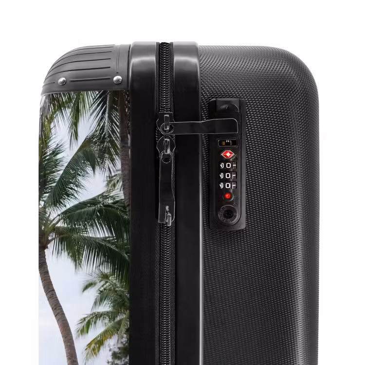 Surfboard - Palmbomen - Kleurrijk NBS - Handbagage koffer - Volwassenen Unisex middel -slot