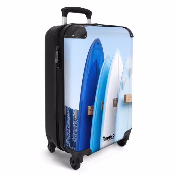 Koffer - Surfbrett – Strand – Sommer – Blau – Wasser - Surfplank - Strand - Zomer - Blauw - Water NBS - Handbagage koffer - Volwassenen Unisex middel