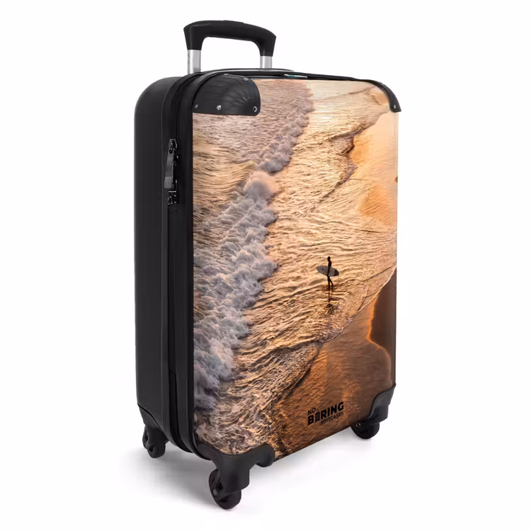 Koffer - Surfer – Strand – Sonnenuntergang – Ozean – Gold - Surfer - Strand - Zonsondergang - Oceaan - Goud NBS - Handbagage koffer - Volwassenen Unisex middel