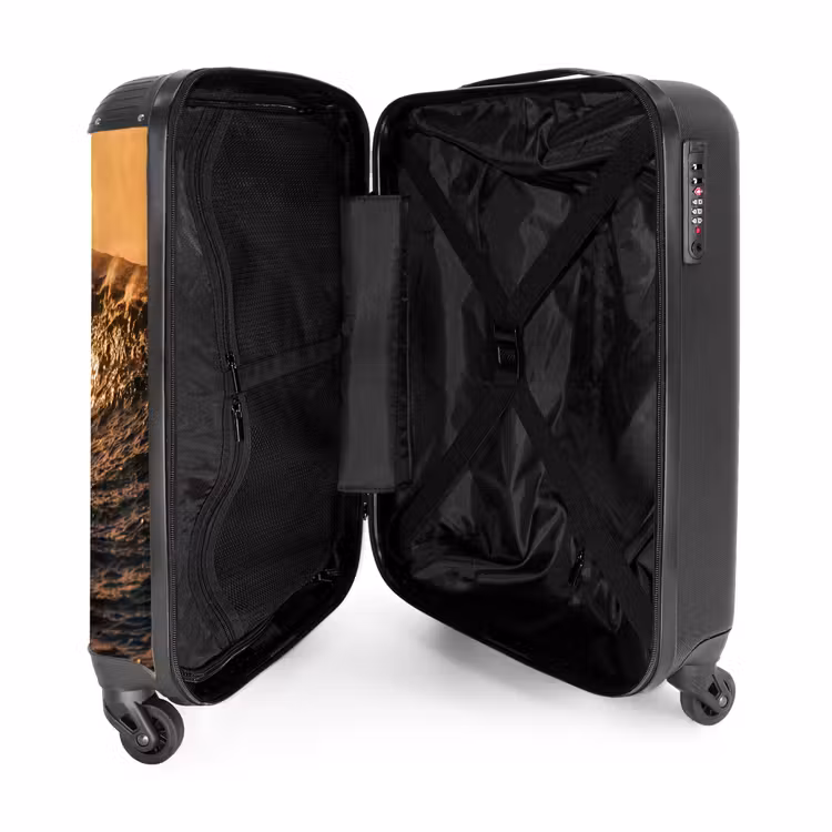 Koffer - Surfer – Welle – Ozean – Sport – Orange - Surfer - Golf - Oceaan - Sport - Oranje NBS - Handbagage koffer - Volwassenen Unisex middel