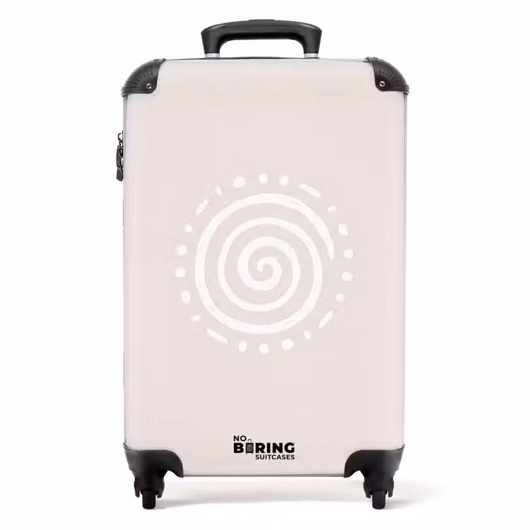 Koffer - Symbol – Spirale – Abstrakt – Minimalistisch – Beige - Symbool - Spiraal - Abstract - Minimalistisch - Beige NBS - Handbagage koffer - Volwassenen Unisex middel