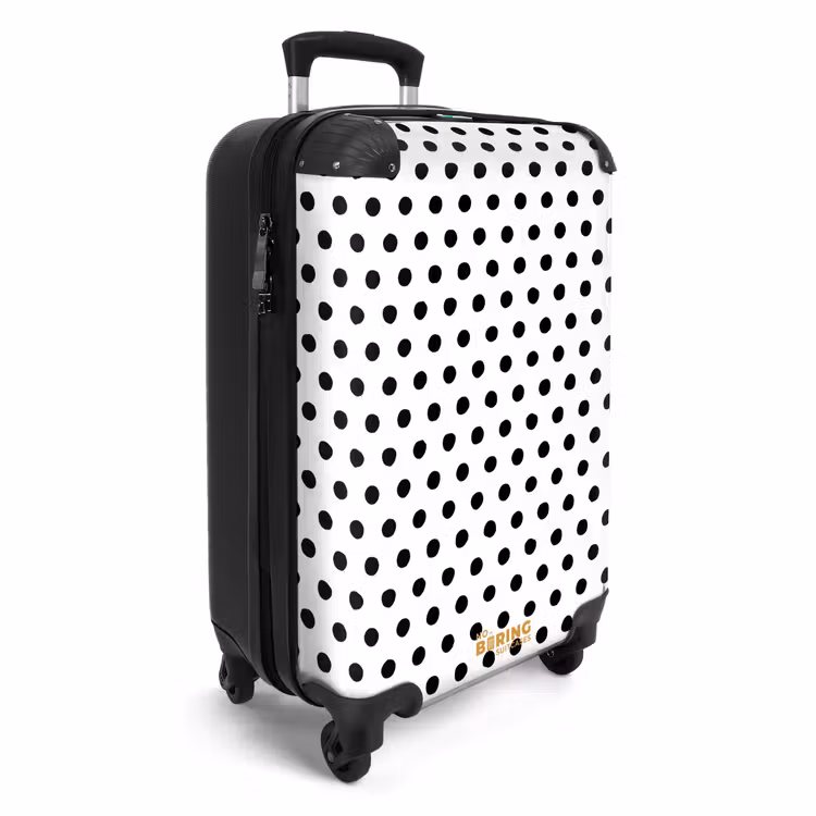 Symmetrisch geplaatste zwarte stippen over een witte achtergrond NBS - Handbagage koffer - Volwassenen Unisex middel -productfoto_3d