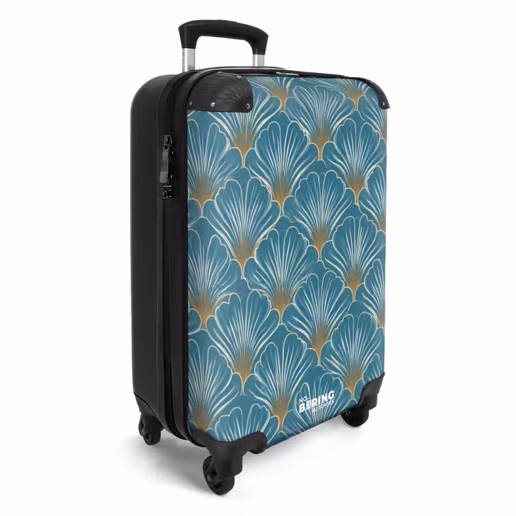 Symmetrisch - Patroon - Blauw NBS - Handbagage koffer - Volwassenen Unisex middel -productfoto_3d