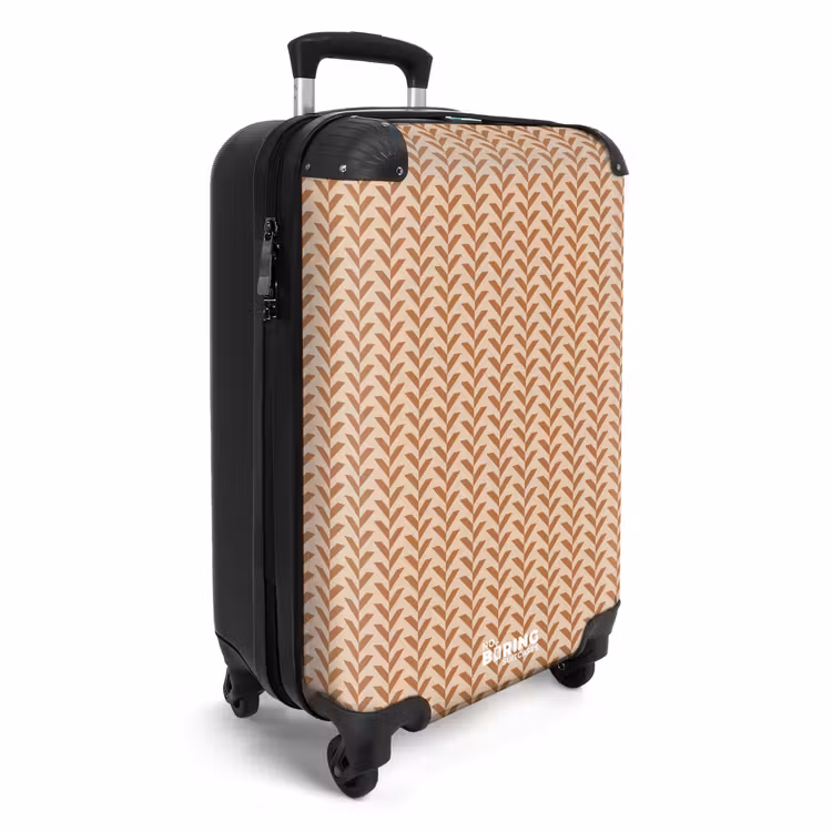 Symmetrisch bladmotief in warme tinten NBS - Handbagage koffer - Kinderen Unisex middel -productfoto_3d