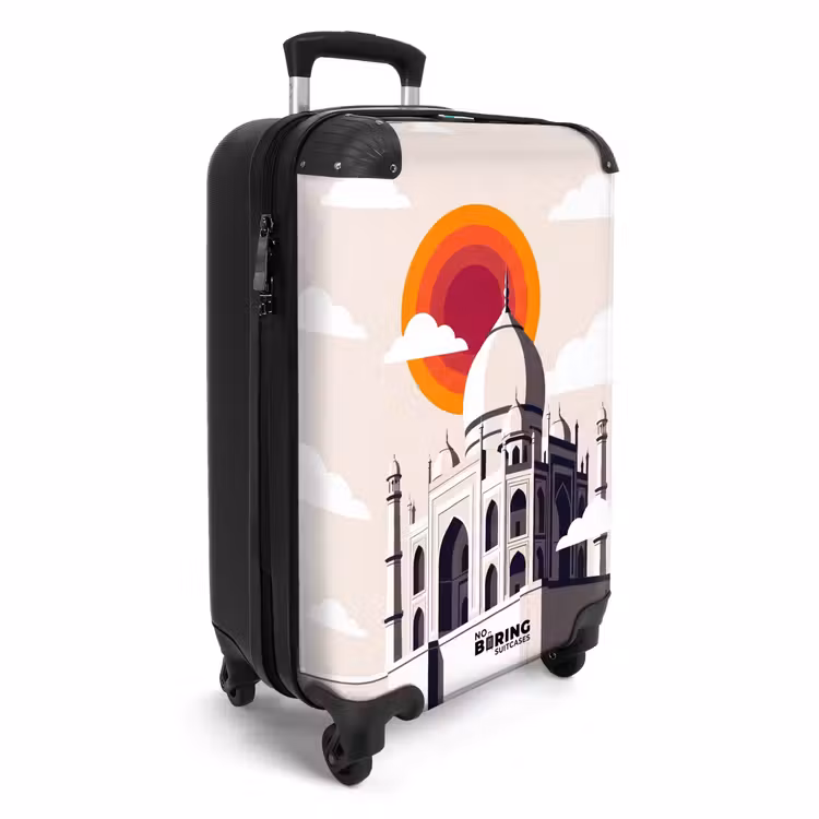 Koffer - Taj Mahal – Sonne – Kuppel – Architektur – Indien – Grafik - Taj Mahal - Zon - Koepel - Architectuur - India - Grafisch NBS - Handbagage koffer - Volwassenen Unisex middel