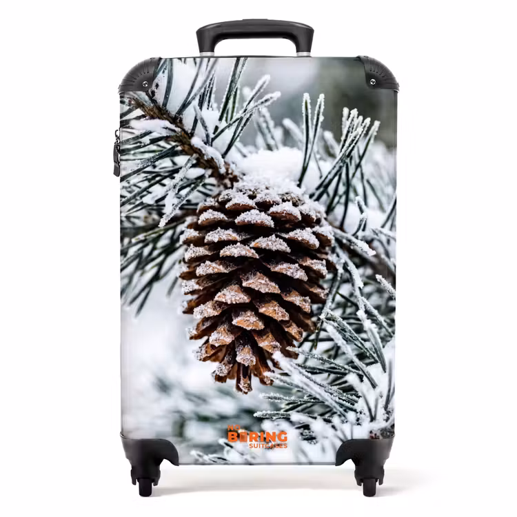 Koffer - Tannenzapfen – Zweig – Schnee – Winter – Stimmungsvoll - Dennenappel - Tak - Sneeuw - Winter - Sfeervol NBS - Handbagage koffer - Volwassenen Unisex middel