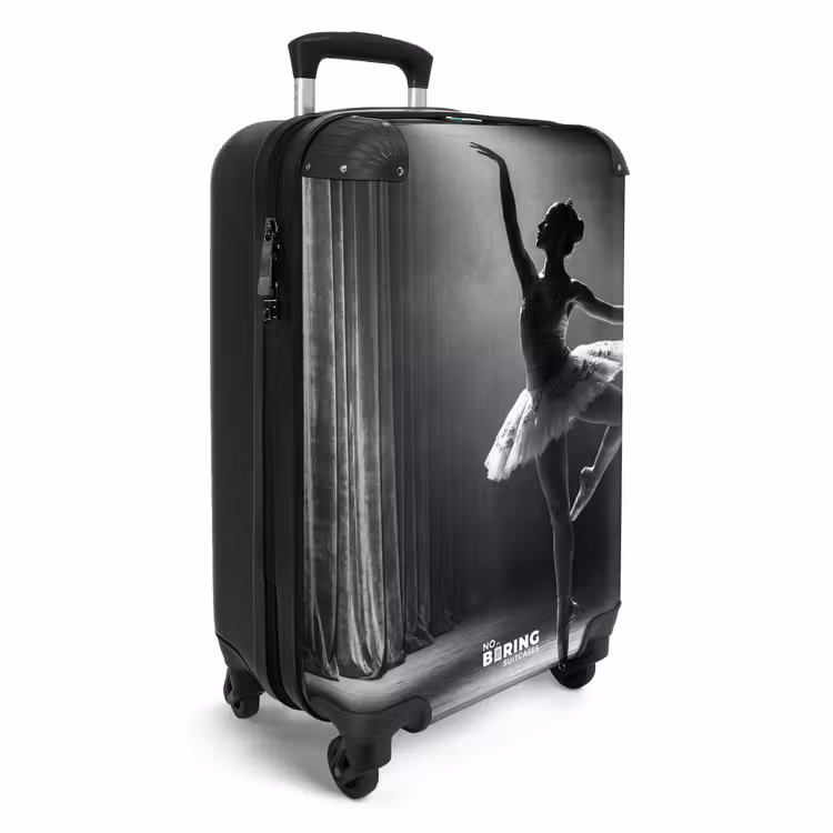 Koffer - Tänzerin – Bühne – Schwarz-Weiß – Kunst – Klassik - Danser - Podium - Zwart-wit - Kunst - Klassiek NBS - Handbagage koffer - Volwassenen Unisex middel