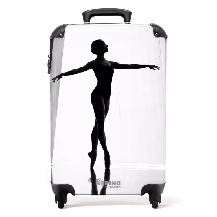 Koffer - Tänzerin – Silhouette – Kunst – Modern – Schwarz-Weiß - Danser - Silhouette - Kunst - Modern - Zwart-wit NBS - Handbagage koffer - Volwassenen Unisex middel