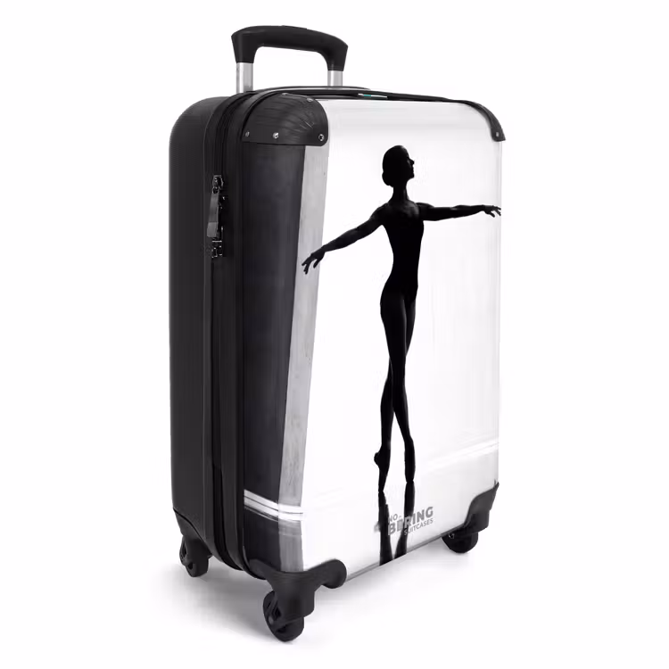 Koffer - Tänzerin – Silhouette – Kunst – Modern – Schwarz-Weiß - Danser - Silhouette - Kunst - Modern - Zwart-wit NBS - Handbagage koffer - Volwassenen Unisex middel
