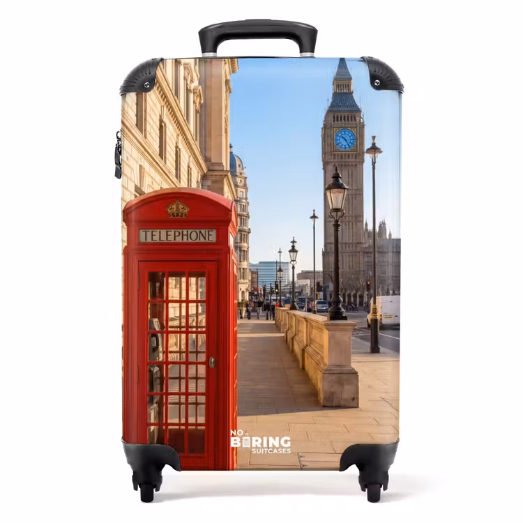 Koffer - Telefonzelle – Rot – London – Stadt – Architektur - Telefooncel - Rood - Londen - Stad - Architectuur NBS - Handbagage koffer - Volwassenen Unisex middel