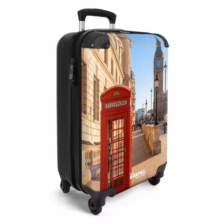 Koffer - Telefonzelle – Rot – London – Stadt – Architektur - Telefooncel - Rood - Londen - Stad - Architectuur NBS - Handbagage koffer - Volwassenen Unisex middel