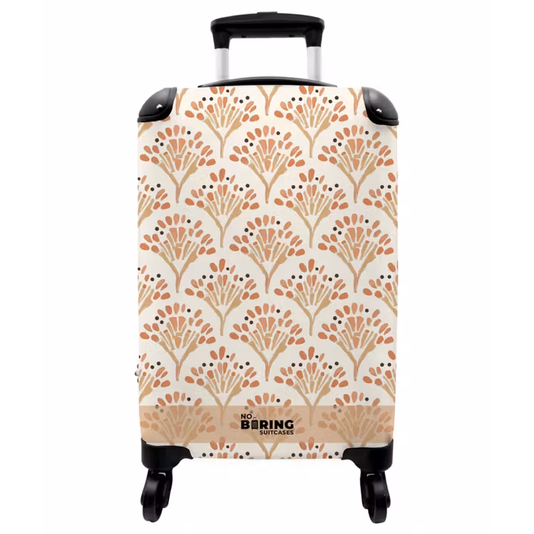 Koffer - Terrakotta – Fächer – Malerisch – Muster - Terracotta - Waaiers - Schilderachtig - Patroon NBS - Handbagage koffer - Vrouwen middel