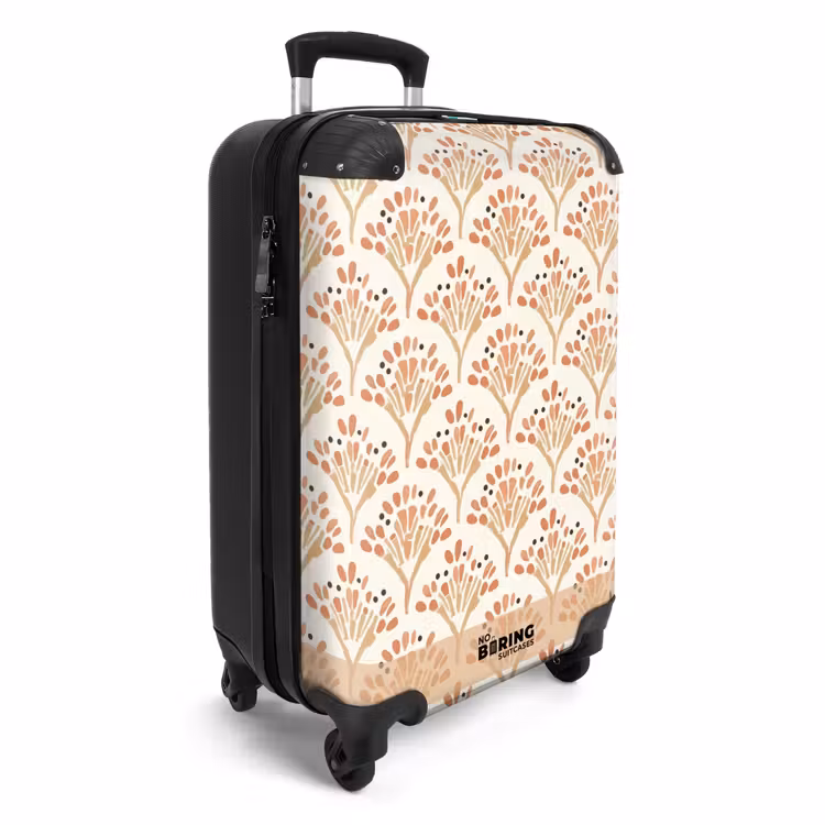 Koffer - Terrakotta – Fächer – Malerisch – Muster - Terracotta - Waaiers - Schilderachtig - Patroon NBS - Handbagage koffer - Vrouwen middel