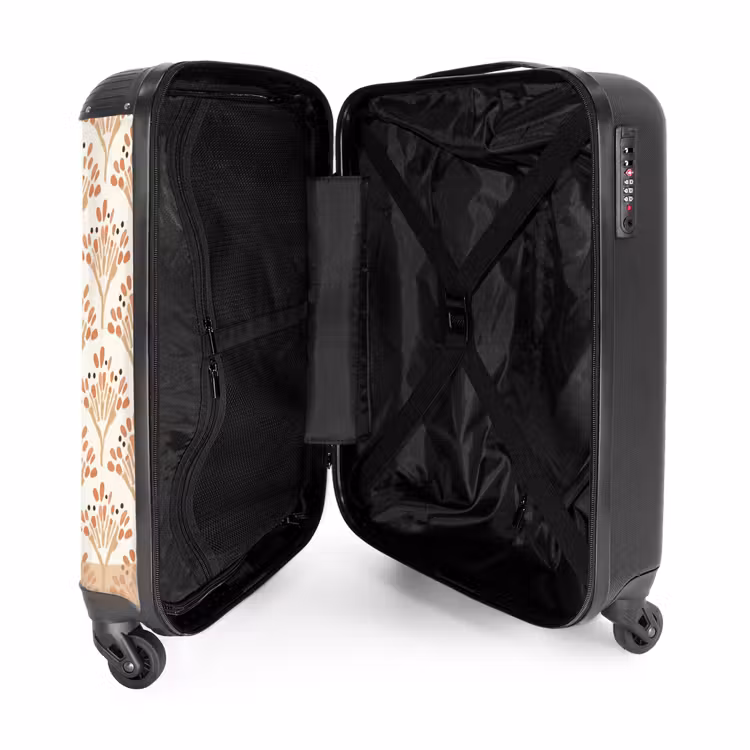 Koffer - Terrakotta – Fächer – Malerisch – Muster - Terracotta - Waaiers - Schilderachtig - Patroon NBS - Handbagage koffer - Vrouwen middel