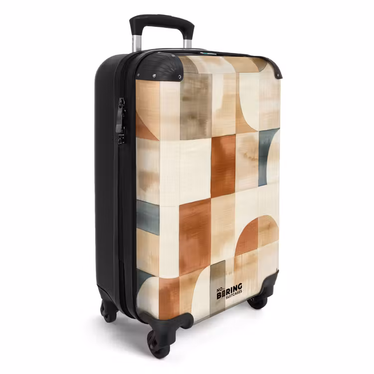 Koffer - Terrakotta – Geometrisch – Aquarell – Textur - Terracotta - Geometrisch - Aquarel - Textuur NBS - Handbagage koffer - Volwassenen Unisex middel