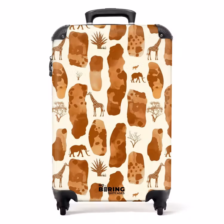 Koffer - Terrakotta – Safari – Tiere – Muster - Terracotta - Safari - Dieren - Patroon NBS - Handbagage koffer - Volwassenen Unisex middel