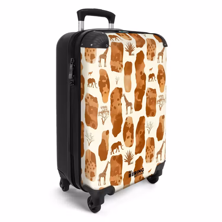 Koffer - Terrakotta – Safari – Tiere – Muster - Terracotta - Safari - Dieren - Patroon NBS - Handbagage koffer - Volwassenen Unisex middel
