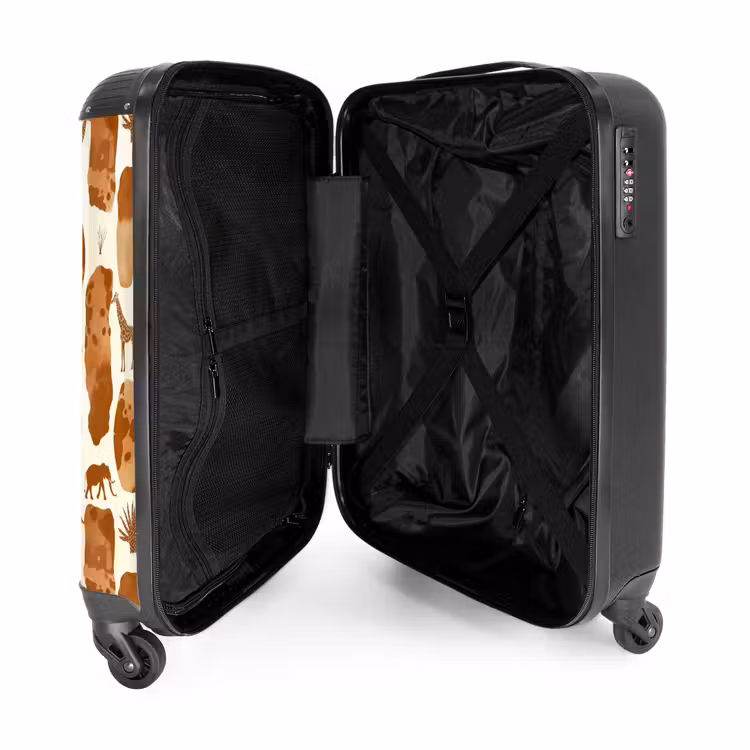 Koffer - Terrakotta – Safari – Tiere – Muster - Terracotta - Safari - Dieren - Patroon NBS - Handbagage koffer - Volwassenen Unisex middel