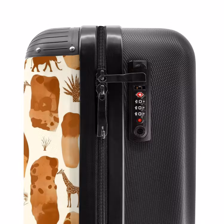 Koffer - Terrakotta – Safari – Tiere – Muster - Terracotta - Safari - Dieren - Patroon NBS - Handbagage koffer - Volwassenen Unisex middel