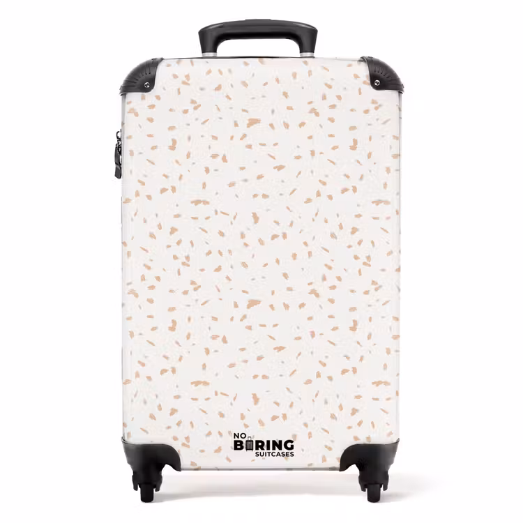 Terracottaspetters op crèmekleur NBS - Handbagage koffer - Volwassenen Unisex middel -productfoto_recht