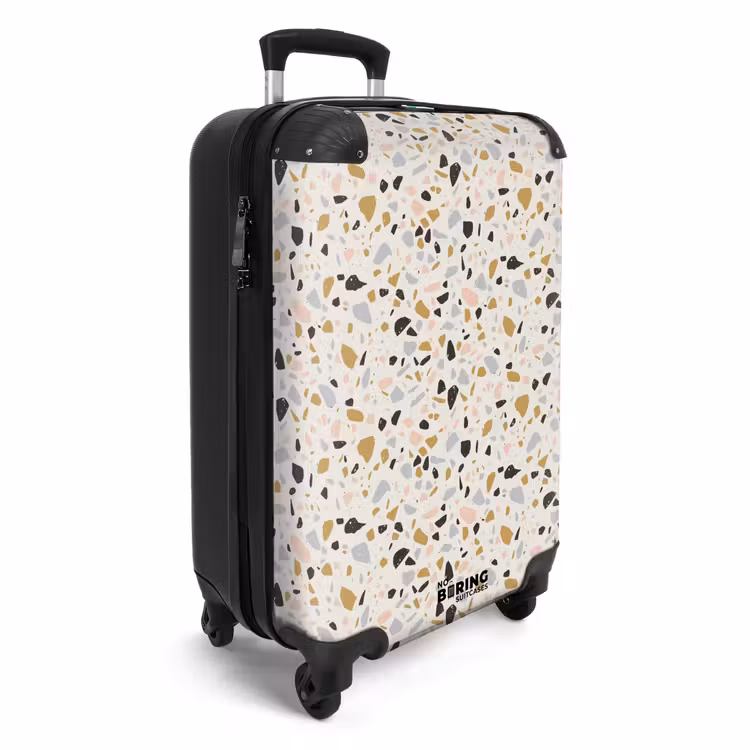 Terrazzo patroon veelkleurig NBS - Handbagage koffer - Volwassenen Unisex middel -productfoto_3d