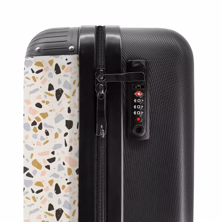 Terrazzo patroon veelkleurig NBS - Handbagage koffer - Volwassenen Unisex middel -slot
