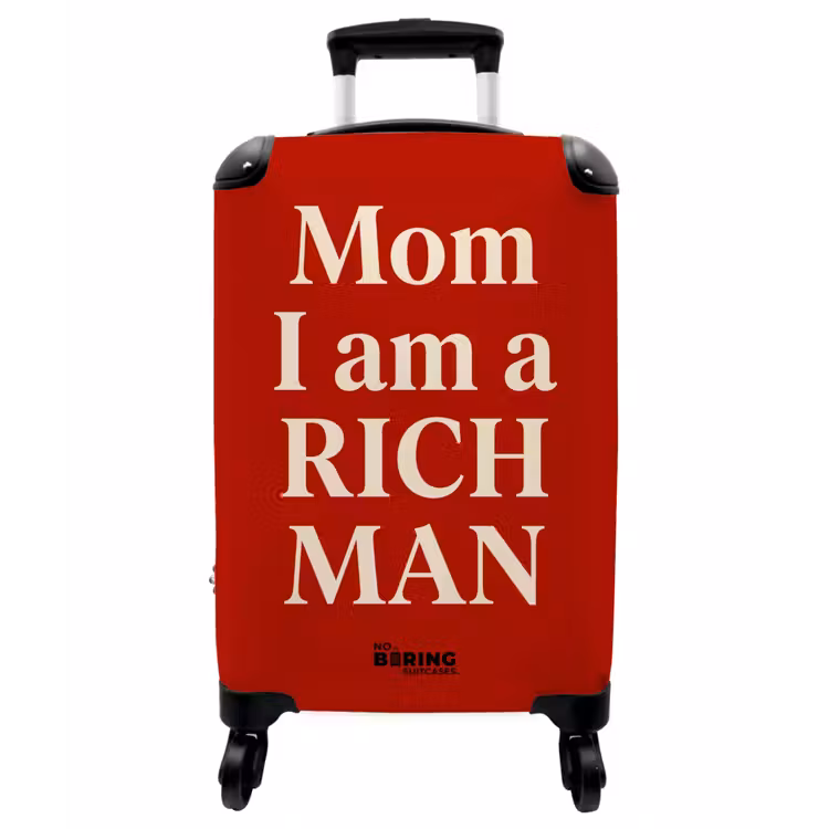 Koffer - Text – Reichtum – Motivation – Rot – Modern - Tekst - Rijkdom - Motivatie - Rood - Modern NBS - Handbagage koffer - Vrouwen middel