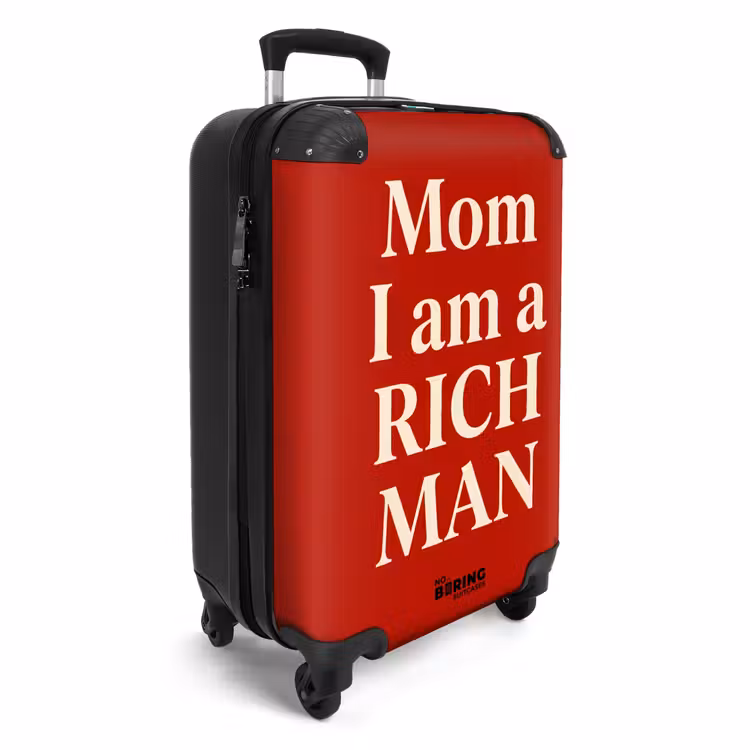 Koffer - Text – Reichtum – Motivation – Rot – Modern - Tekst - Rijkdom - Motivatie - Rood - Modern NBS - Handbagage koffer - Vrouwen middel