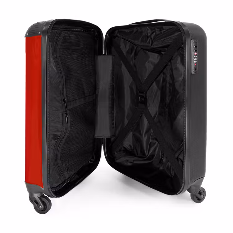 Koffer - Text – Reichtum – Motivation – Rot – Modern - Tekst - Rijkdom - Motivatie - Rood - Modern NBS - Handbagage koffer - Vrouwen middel