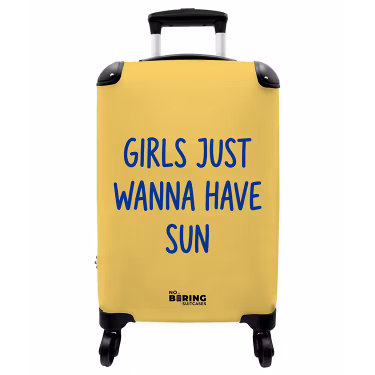 Koffer - Text – Sonne – Sommer – Modern – Gelb - Tekst - Zon - Zomer - Modern - Geel NBS - Handbagage koffer - Vrouwen middel