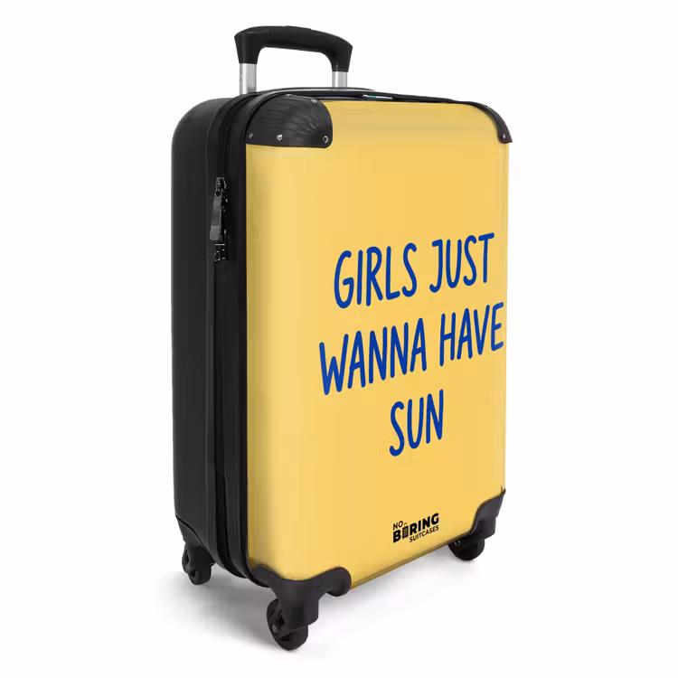 Koffer - Text – Sonne – Sommer – Modern – Gelb - Tekst - Zon - Zomer - Modern - Geel NBS - Handbagage koffer - Vrouwen middel