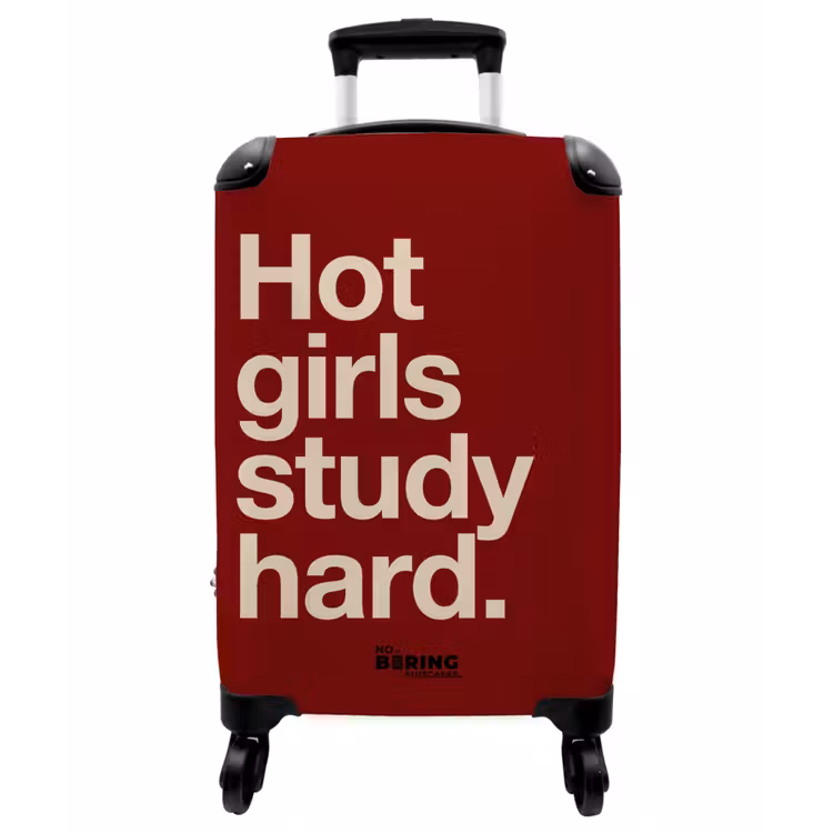 Koffer - Text – Studium – Motivation – Modern – Rot - Tekst - Studie - Motivatie - Modern - Rood NBS - Handbagage koffer - Vrouwen middel