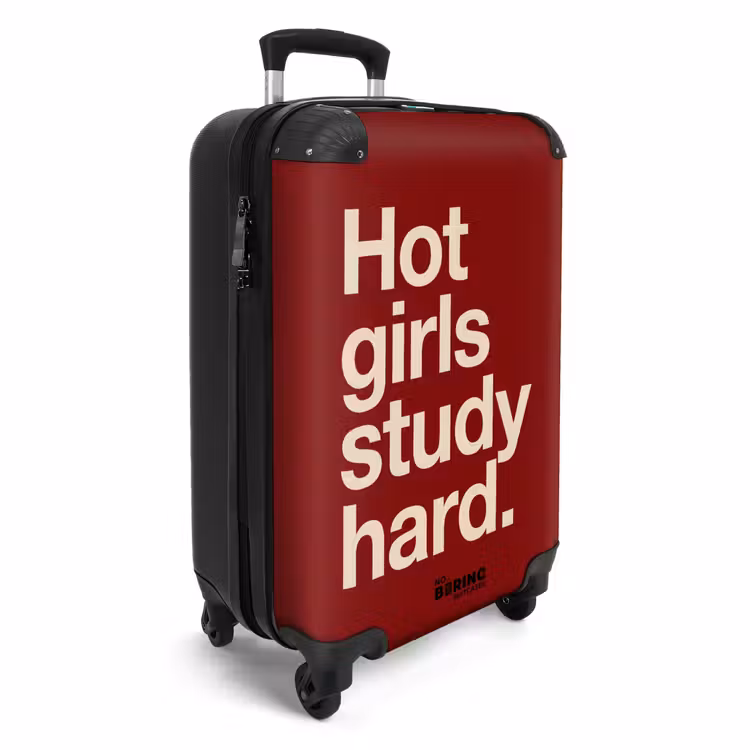 Koffer - Text – Studium – Motivation – Modern – Rot - Tekst - Studie - Motivatie - Modern - Rood NBS - Handbagage koffer - Vrouwen middel