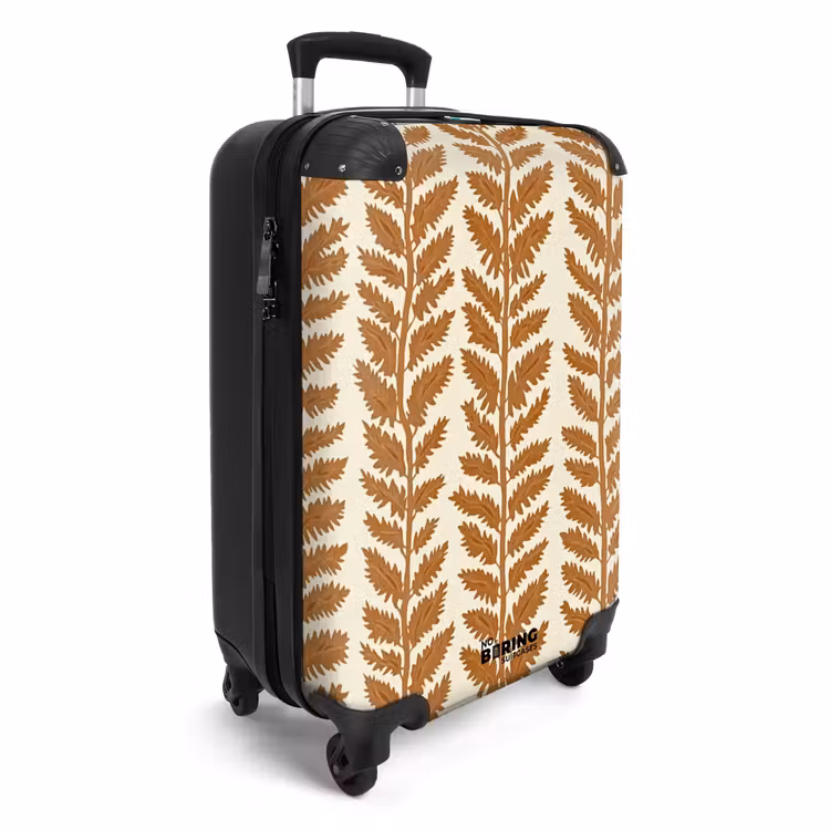 Koffer - Textur – Blätter – Ocker - Textuur - Bladeren - Oker NBS - Handbagage koffer - Vrouwen middel