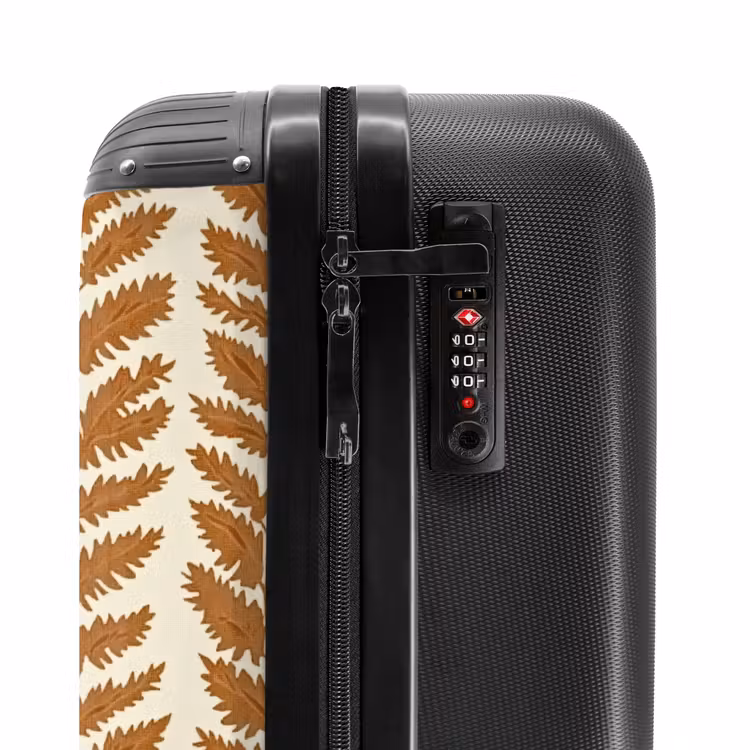 Koffer - Textur – Blätter – Ocker - Textuur - Bladeren - Oker NBS - Handbagage koffer - Vrouwen middel