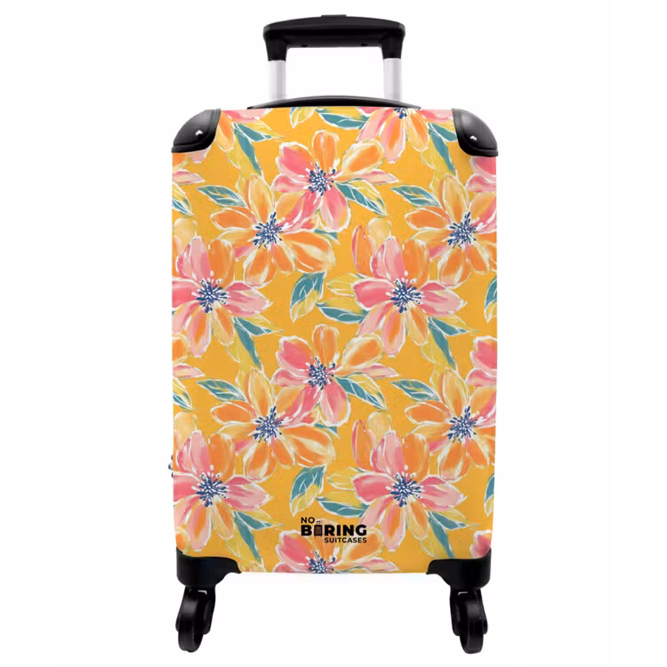Koffer - Textur – Blumen – Farbenfroh - Textuur - Bloemen - Kleurrijk NBS - Handbagage koffer - Vrouwen middel