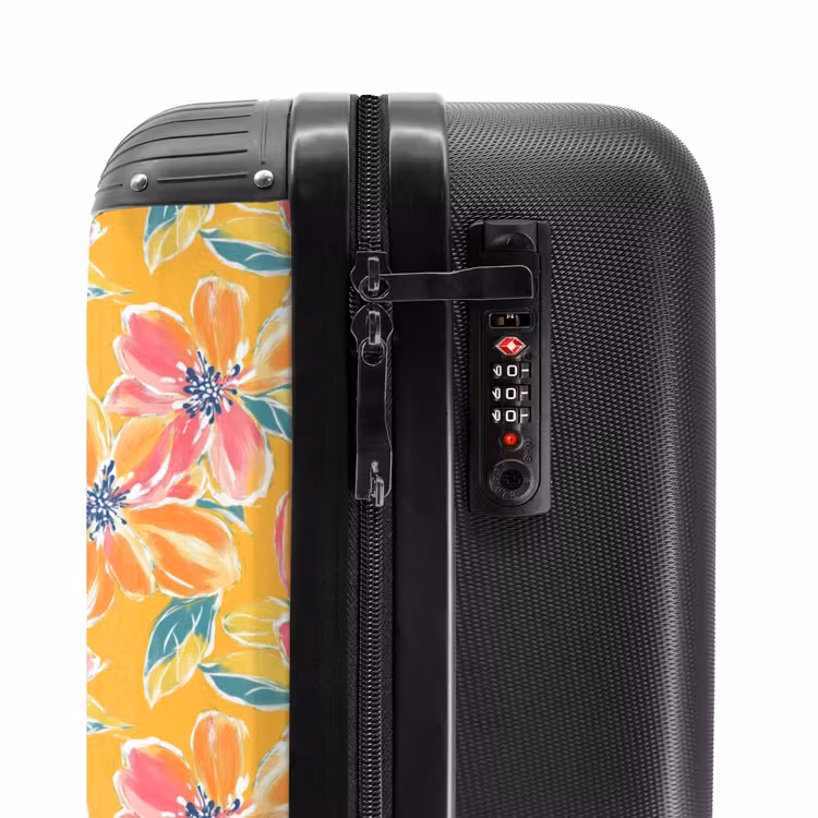 Koffer - Textur – Blumen – Farbenfroh - Textuur - Bloemen - Kleurrijk NBS - Handbagage koffer - Vrouwen middel