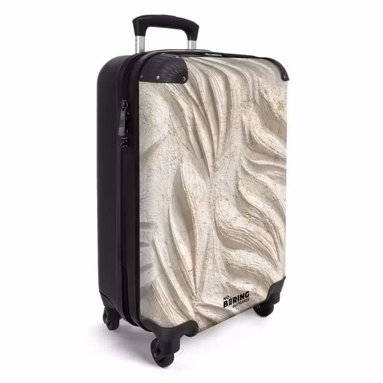 Textuur - Reliëf - Beige NBS - Handbagage koffer - Volwassenen Unisex middel -productfoto_3d