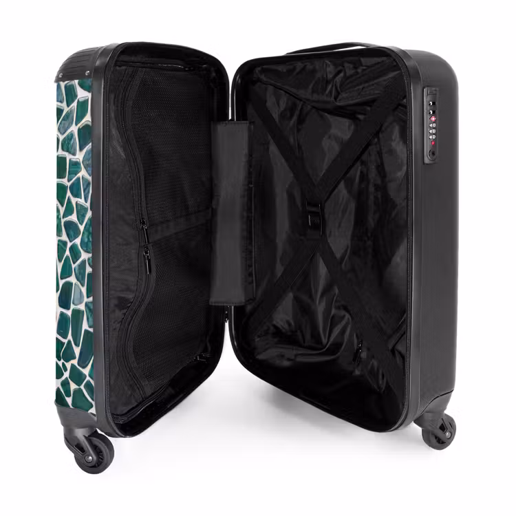 Koffer - Textur – Stein – Grün – Abstrakt – Muster - Textuur - Steen - Groen - Abstract - Patroon NBS - Handbagage koffer - Vrouwen middel