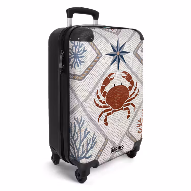 Koffer - Tier – Mosaik – Meer – Klassisch – Braun - Dier - Mozaïek - Zee - Klassiek - Bruin NBS - Handbagage koffer - Volwassenen Unisex middel