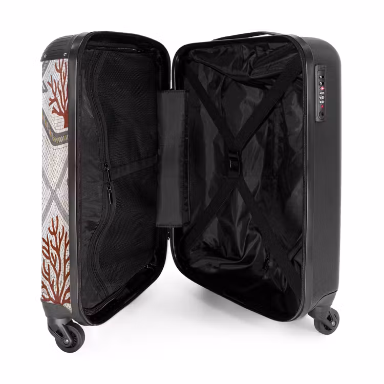 Koffer - Tier – Mosaik – Meer – Klassisch – Braun - Dier - Mozaïek - Zee - Klassiek - Bruin NBS - Handbagage koffer - Volwassenen Unisex middel
