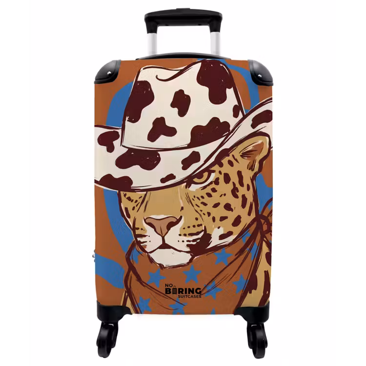 Koffer - Tiere – Cowboyhut – Modern – Illustration – Braun - Dieren - Cowboyhoed - Modern - Illustratie - Bruin NBS - Handbagage koffer - Vrouwen middel