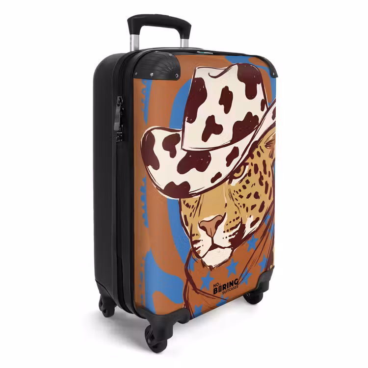 Koffer - Tiere – Cowboyhut – Modern – Illustration – Braun - Dieren - Cowboyhoed - Modern - Illustratie - Bruin NBS - Handbagage koffer - Vrouwen middel